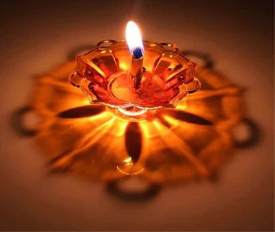 3D Multicolor Reflective Water Rangoli Diya
