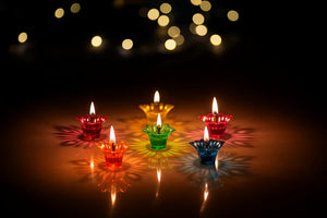 3D Multicolor Reflective Water Rangoli Diya