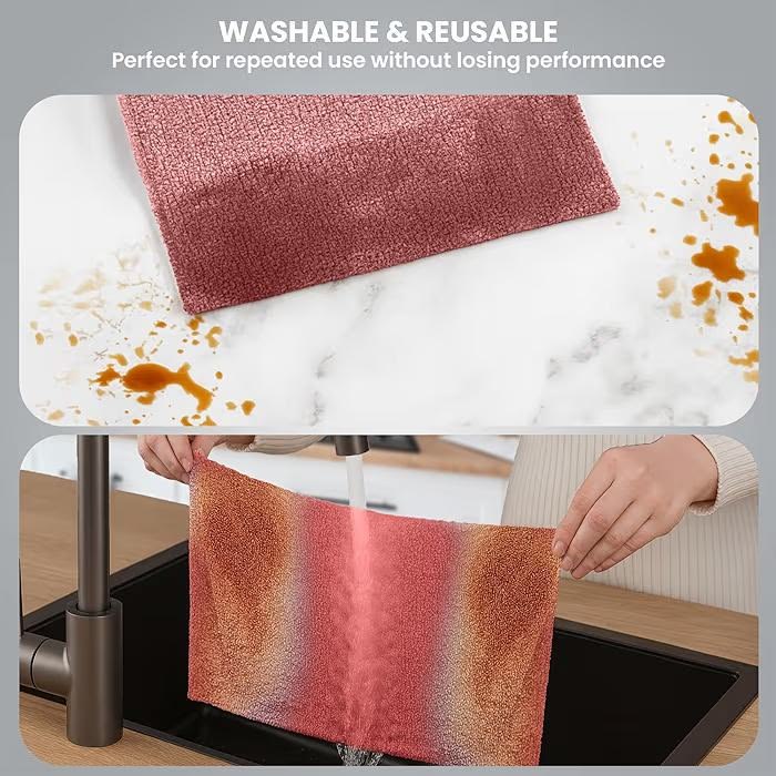 𝐌𝐢𝐜𝐫𝐨𝐟𝐢𝐛𝐞𝐫 𝐂𝐥𝐞𝐚𝐧𝐢𝐧𝐠 𝐑𝐨𝐥𝐥 – 50 Reusable Sheets in 1 Roll
