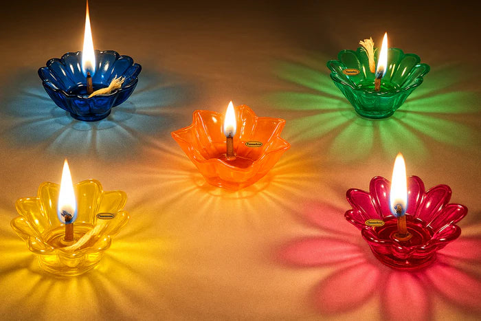 3D Multicolor Reflective Water Rangoli Diya