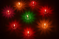 3D Multicolor Reflective Water Rangoli Diya